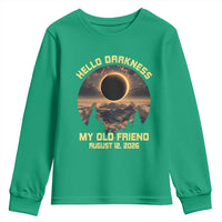 Hello Darkness My Old Friend August 12 2026 Youth Sweatshirt Total Solar Eclipse Humorous Astronomy Gift