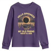 Hello Darkness My Old Friend August 12 2026 Youth Sweatshirt Total Solar Eclipse Humorous Astronomy Gift