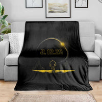 Bigfoot August 12 2026 Total Solar Eclipse Throw Blanket Totality Sasquatch Cryptid Stargazer Memorabilia