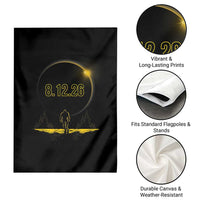 Bigfoot August 12 2026 Total Solar Eclipse Garden Flag Totality Sasquatch Cryptid Stargazer Memorabilia