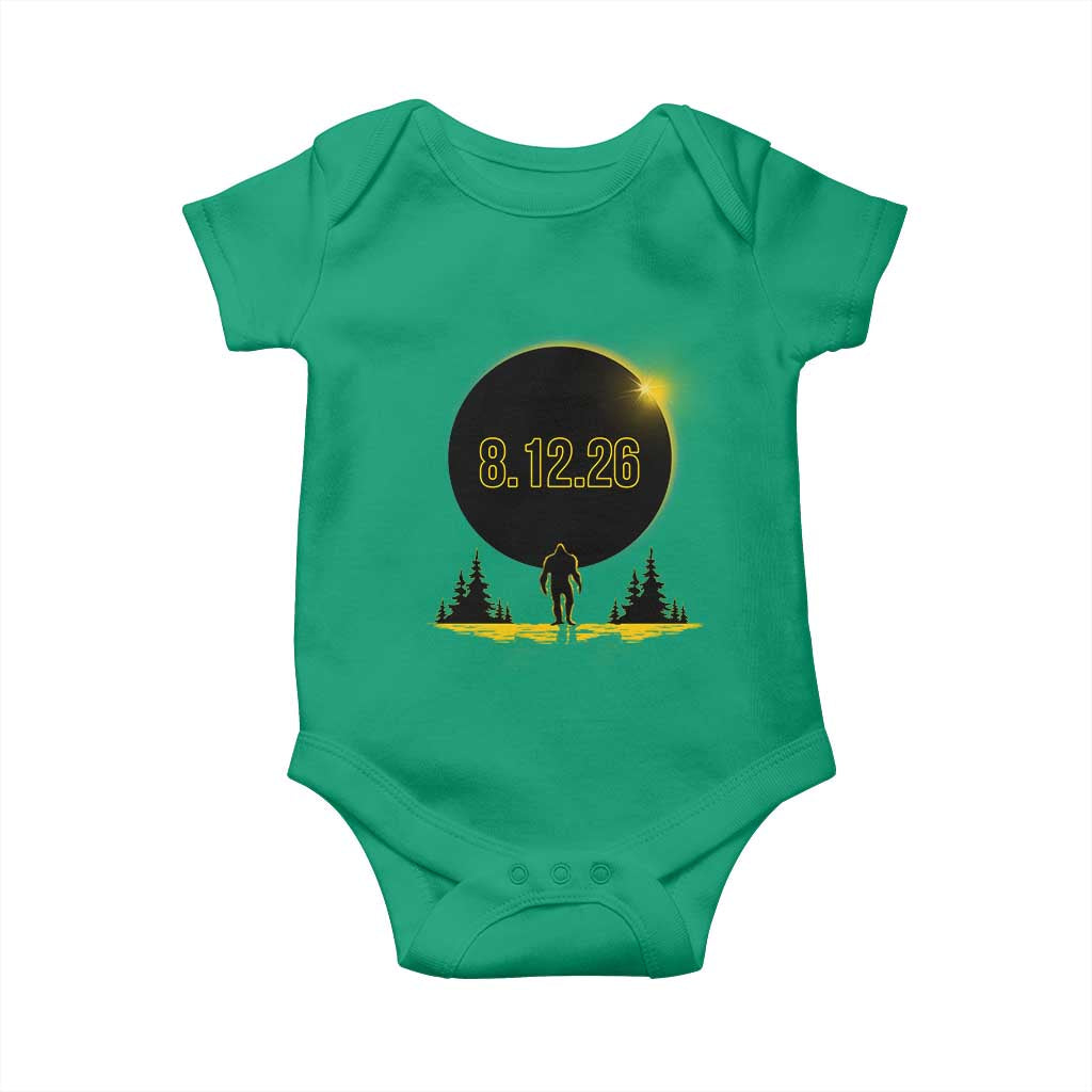 Bigfoot August 12 2026 Total Solar Eclipse Baby Onesie Totality Sasquatch Cryptid Stargazer Memorabilia