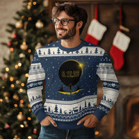 Bigfoot August 12 2026 Total Solar Eclipse Ugly Christmas Sweater Totality Sasquatch Cryptid Stargazer Memorabilia