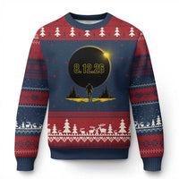 Bigfoot August 12 2026 Total Solar Eclipse Ugly Christmas Sweater Totality Sasquatch Cryptid Stargazer Memorabilia