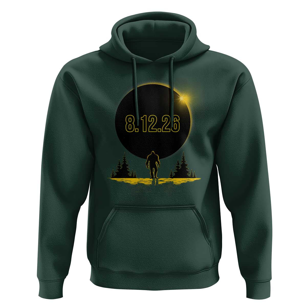 Bigfoot August 12 2026 Total Solar Eclipse Hoodie Totality Sasquatch Cryptid Stargazer Memorabilia