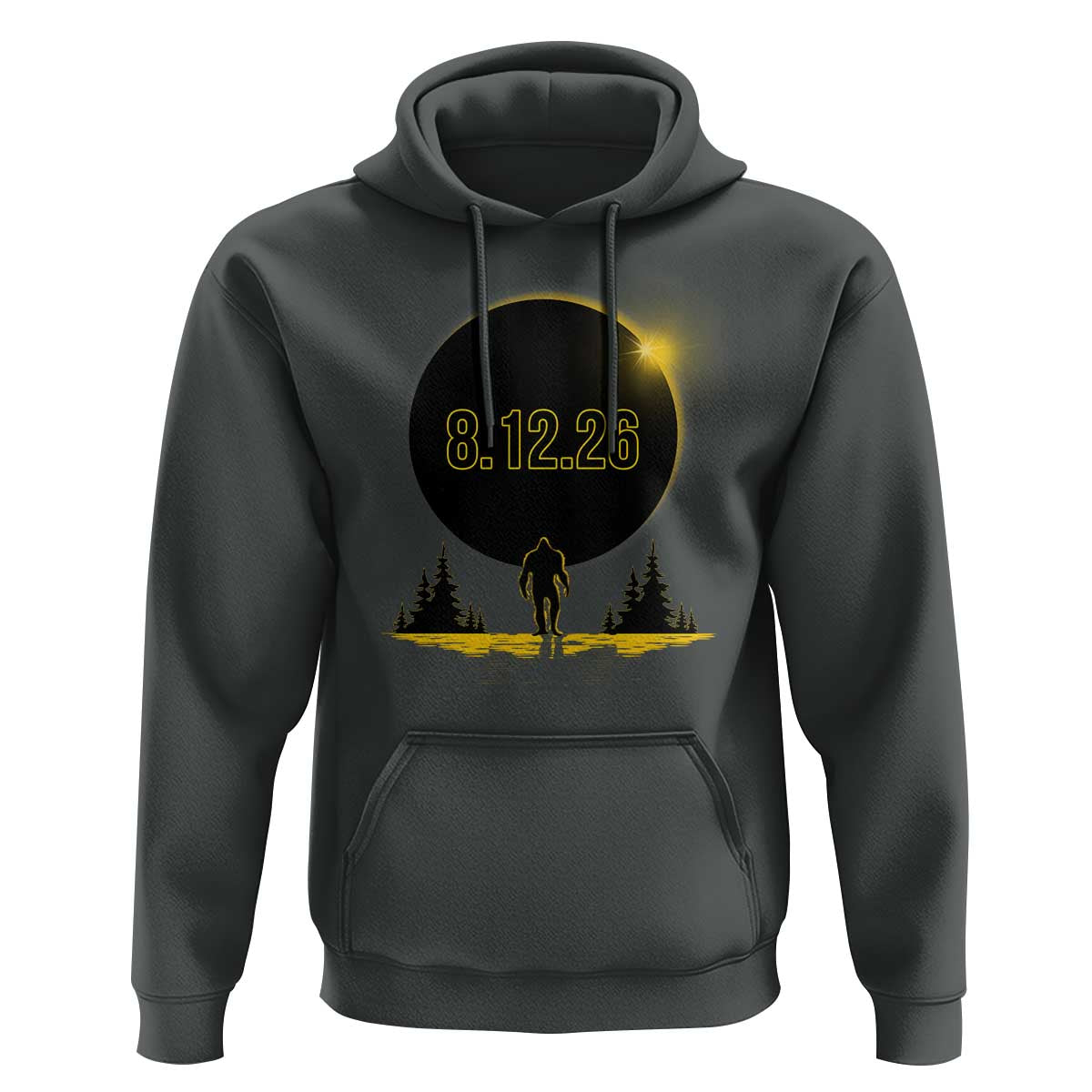 Bigfoot August 12 2026 Total Solar Eclipse Hoodie Totality Sasquatch Cryptid Stargazer Memorabilia