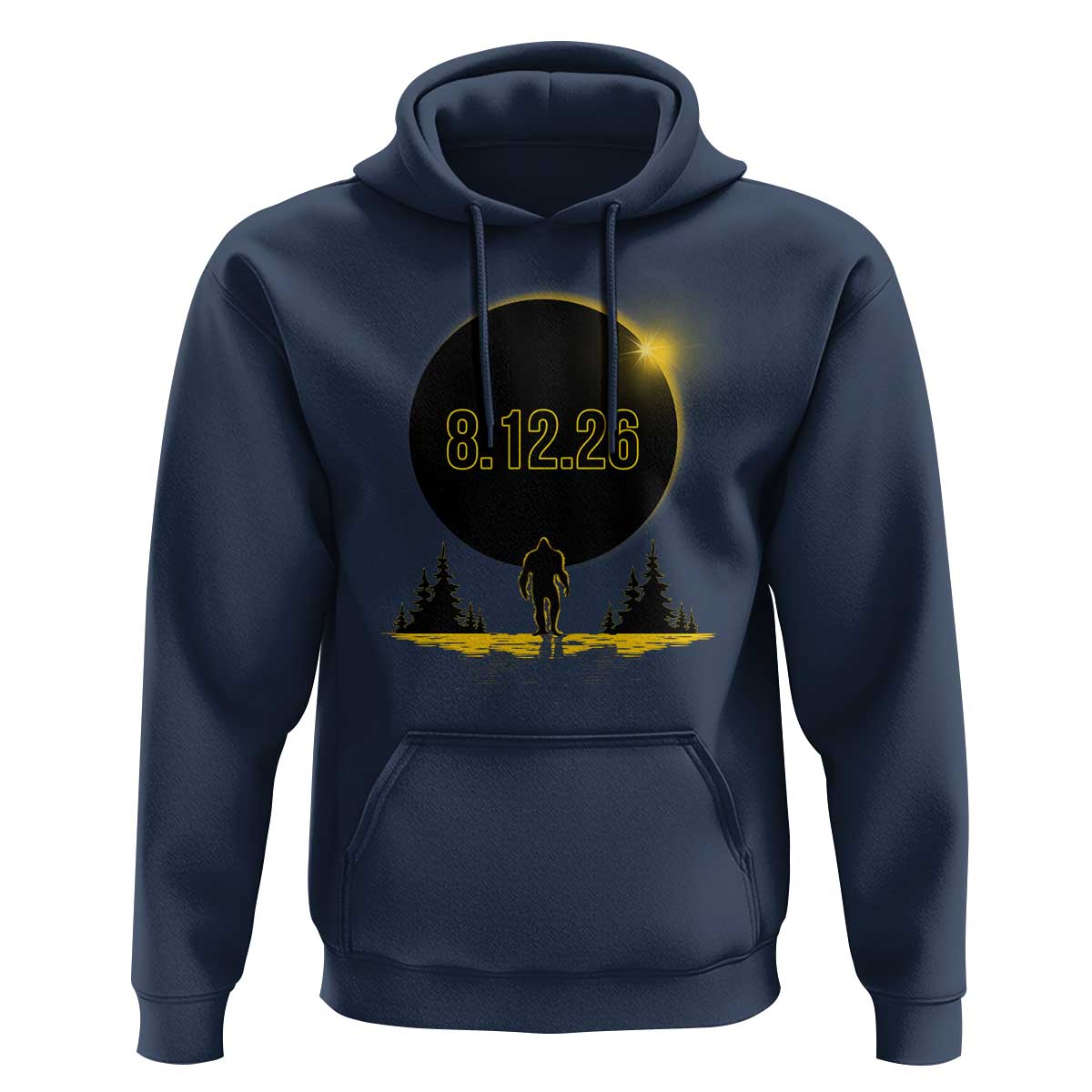 Bigfoot August 12 2026 Total Solar Eclipse Hoodie Totality Sasquatch Cryptid Stargazer Memorabilia