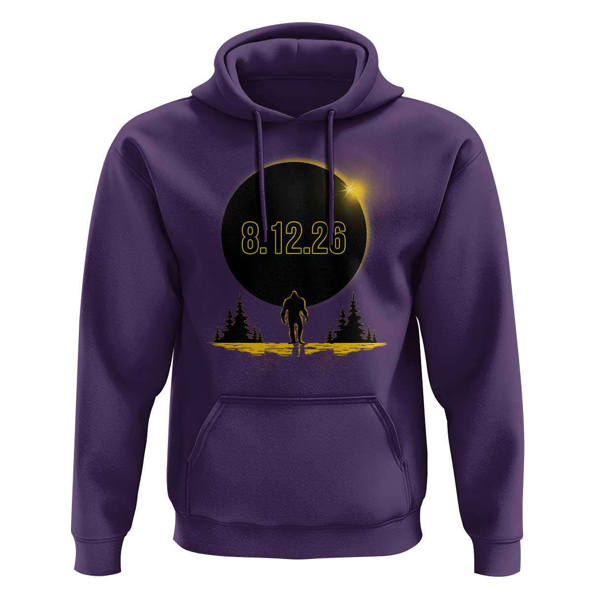 Bigfoot August 12 2026 Total Solar Eclipse Hoodie Totality Sasquatch Cryptid Stargazer Memorabilia