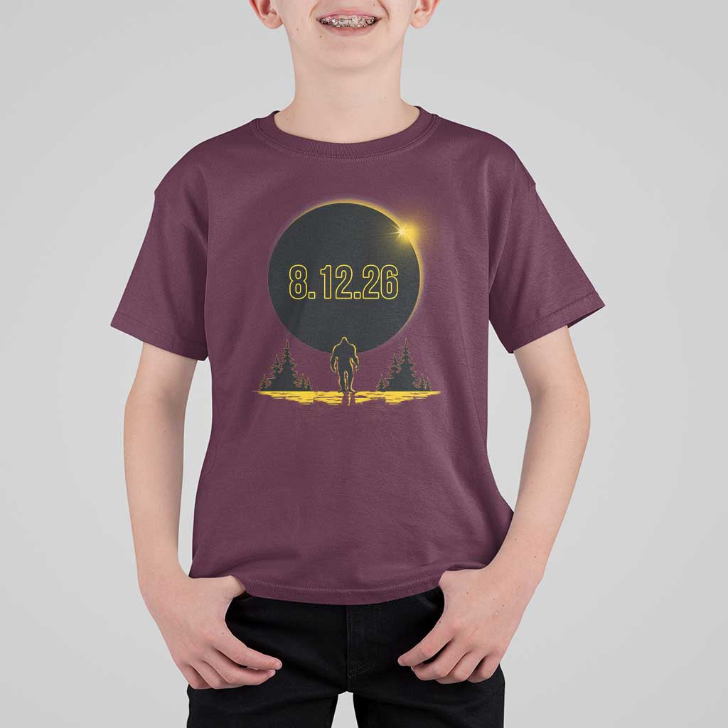 Bigfoot August 12 2026 Total Solar Eclipse T Shirt For Kid Totality Sasquatch Cryptid Stargazer Memorabilia