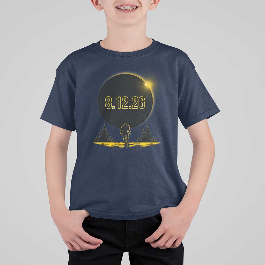 Bigfoot August 12 2026 Total Solar Eclipse T Shirt For Kid Totality Sasquatch Cryptid Stargazer Memorabilia