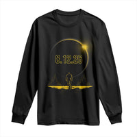 Bigfoot August 12 2026 Total Solar Eclipse Long Sleeve Shirt Totality Sasquatch Cryptid Stargazer Memorabilia