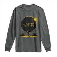 Bigfoot August 12 2026 Total Solar Eclipse Long Sleeve Shirt Totality Sasquatch Cryptid Stargazer Memorabilia