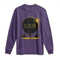 Bigfoot August 12 2026 Total Solar Eclipse Long Sleeve Shirt Totality Sasquatch Cryptid Stargazer Memorabilia