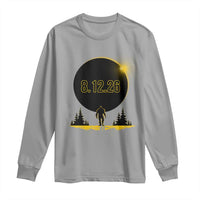Bigfoot August 12 2026 Total Solar Eclipse Long Sleeve Shirt Totality Sasquatch Cryptid Stargazer Memorabilia