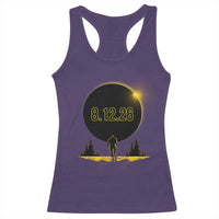 Bigfoot August 12 2026 Total Solar Eclipse Racerback Tank Top Totality Sasquatch Cryptid Stargazer Memorabilia