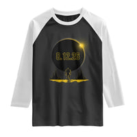 Bigfoot August 12 2026 Total Solar Eclipse Raglan Shirt Totality Sasquatch Cryptid Stargazer Memorabilia