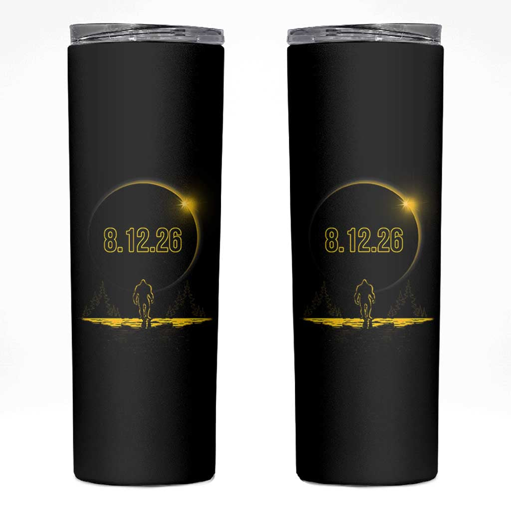 Bigfoot August 12 2026 Total Solar Eclipse Skinny Tumbler Totality Sasquatch Cryptid Stargazer Memorabilia