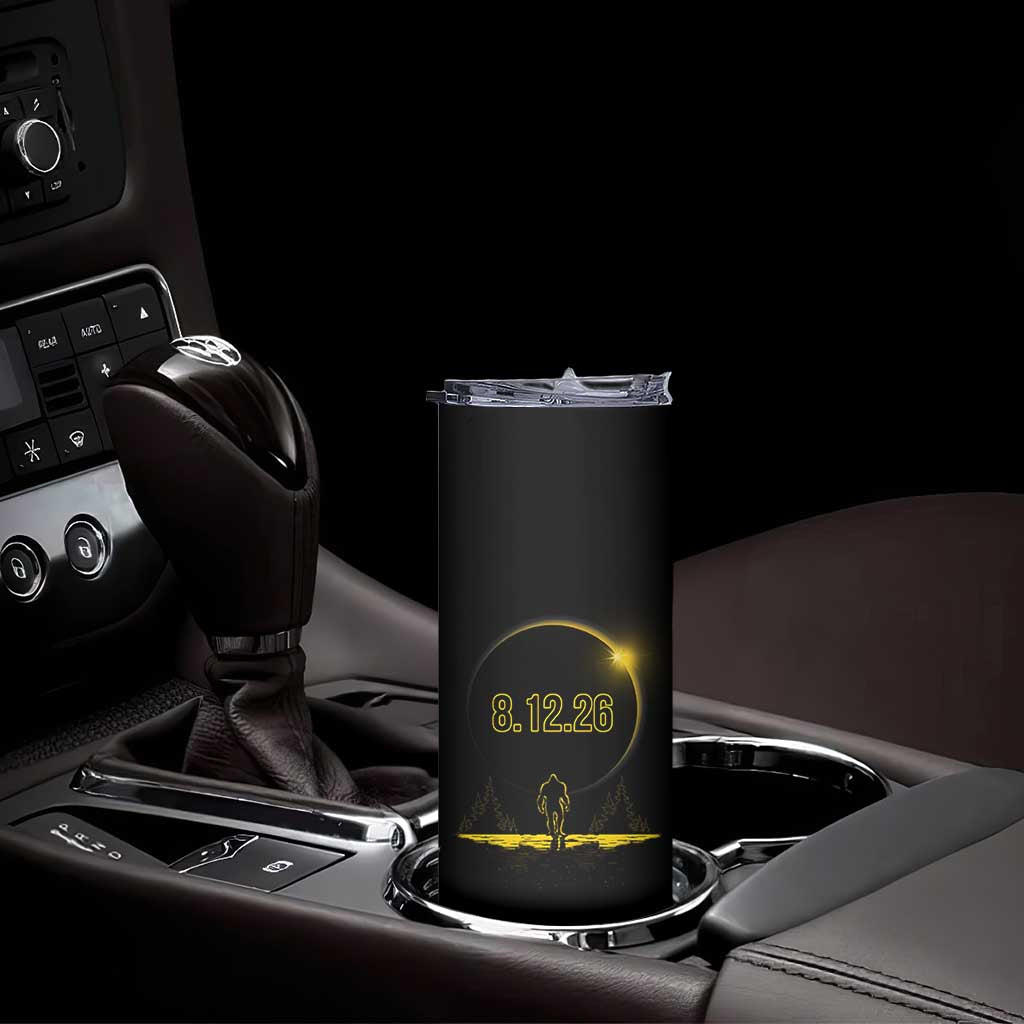 Bigfoot August 12 2026 Total Solar Eclipse Skinny Tumbler Totality Sasquatch Cryptid Stargazer Memorabilia