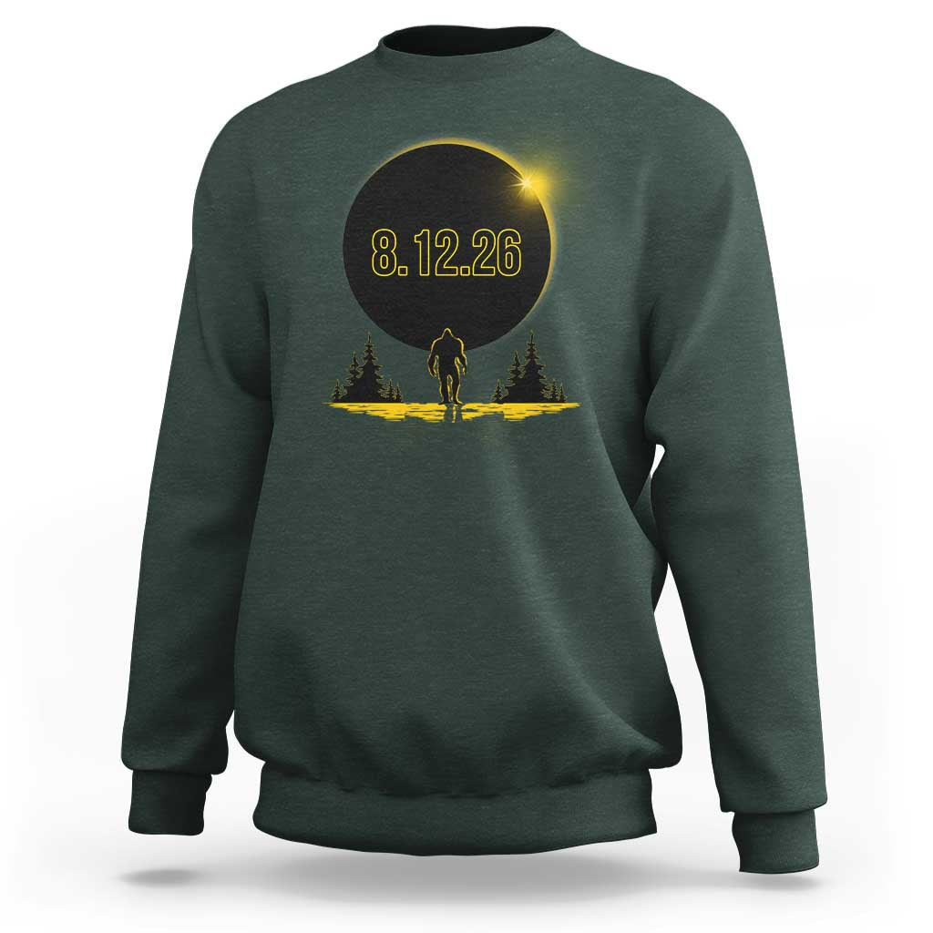 Bigfoot August 12 2026 Total Solar Eclipse Sweatshirt Totality Sasquatch Cryptid Stargazer Memorabilia
