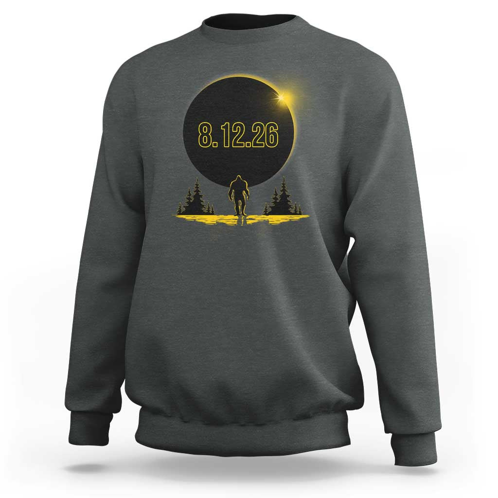 Bigfoot August 12 2026 Total Solar Eclipse Sweatshirt Totality Sasquatch Cryptid Stargazer Memorabilia