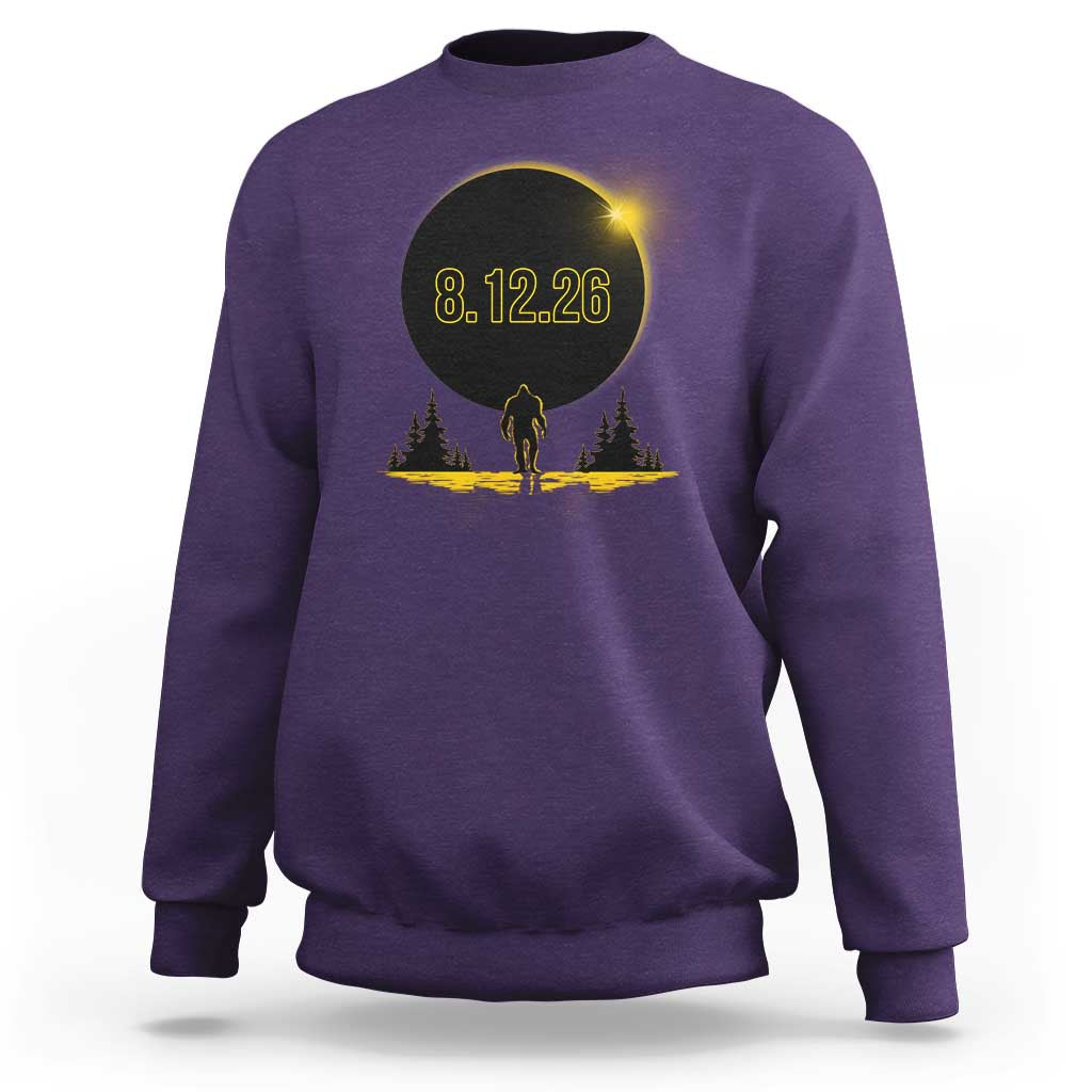 Bigfoot August 12 2026 Total Solar Eclipse Sweatshirt Totality Sasquatch Cryptid Stargazer Memorabilia