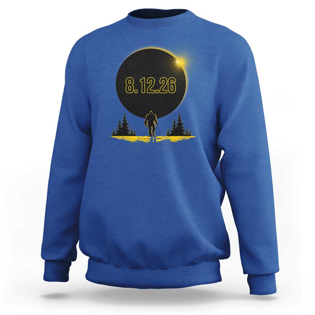 Bigfoot August 12 2026 Total Solar Eclipse Sweatshirt Totality Sasquatch Cryptid Stargazer Memorabilia