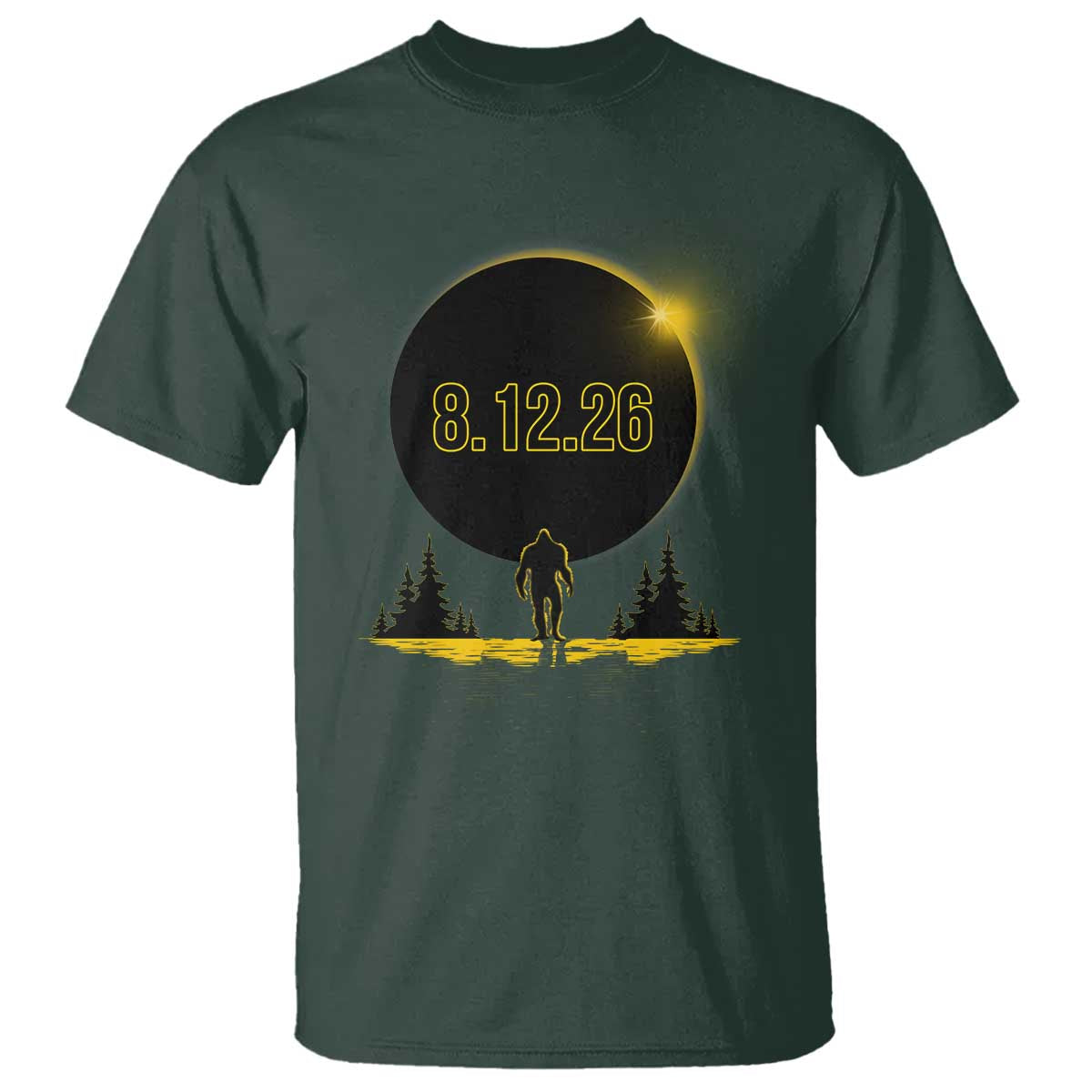 Bigfoot August 12 2026 Total Solar Eclipse T Shirt Totality Sasquatch Cryptid Stargazer Memorabilia