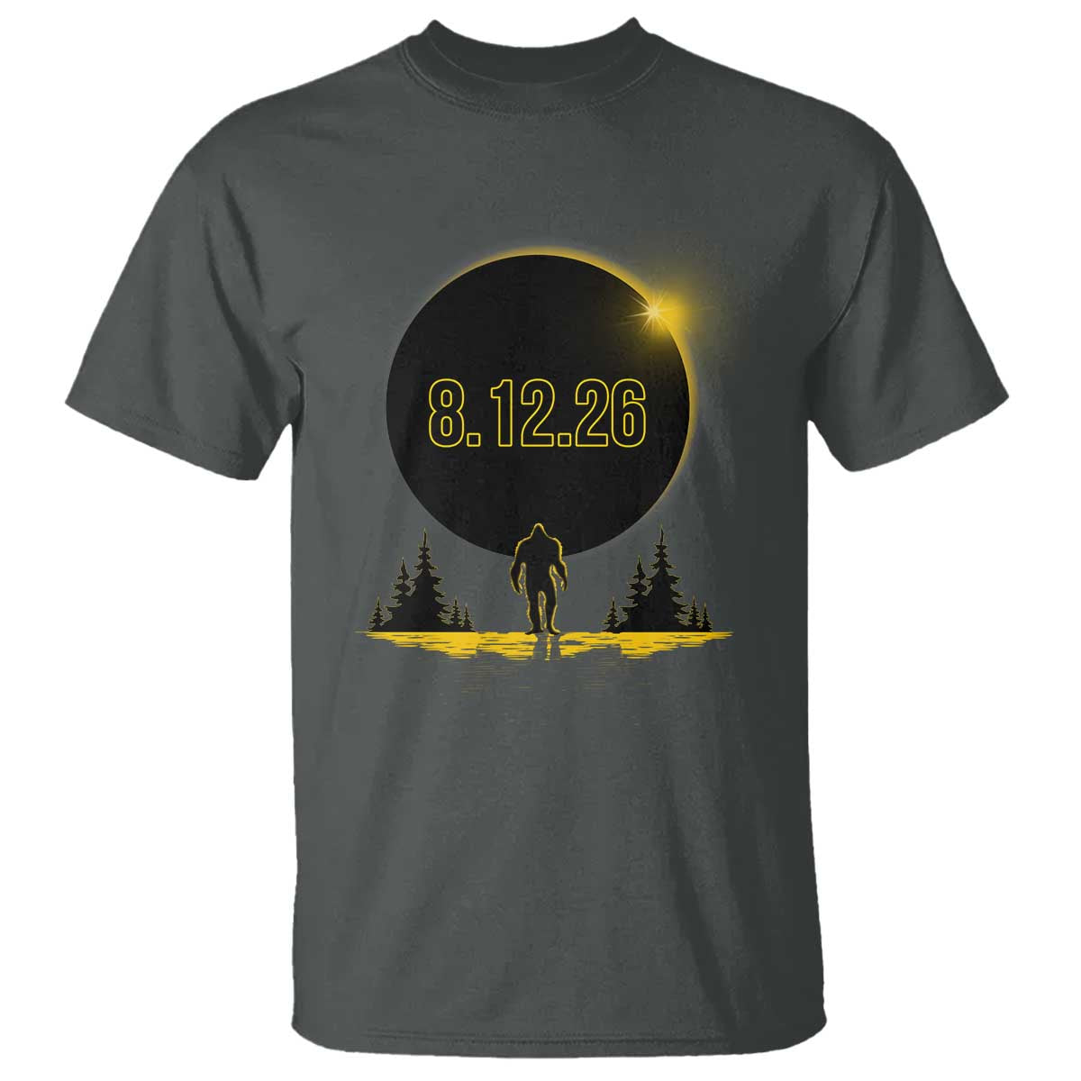 Bigfoot August 12 2026 Total Solar Eclipse T Shirt Totality Sasquatch Cryptid Stargazer Memorabilia