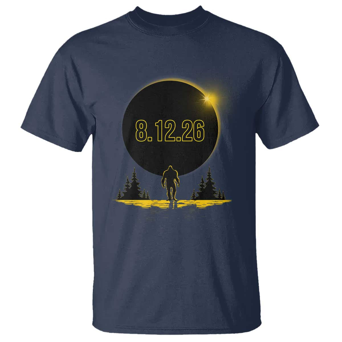 Bigfoot August 12 2026 Total Solar Eclipse T Shirt Totality Sasquatch Cryptid Stargazer Memorabilia