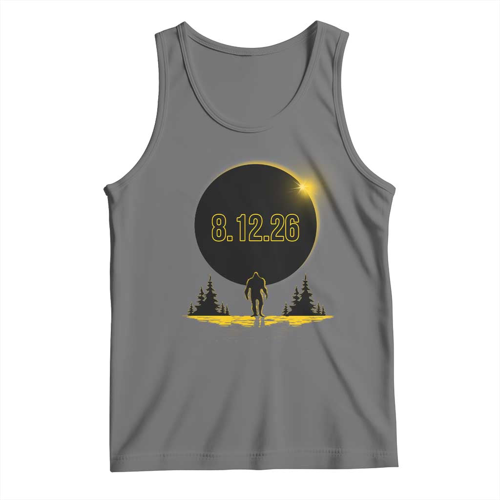 Bigfoot August 12 2026 Total Solar Eclipse Tank Top Totality Sasquatch Cryptid Stargazer Memorabilia