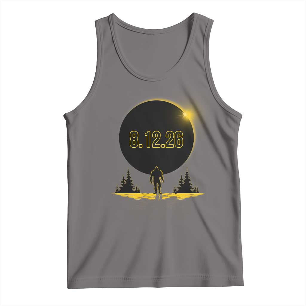 Bigfoot August 12 2026 Total Solar Eclipse Tank Top Totality Sasquatch Cryptid Stargazer Memorabilia