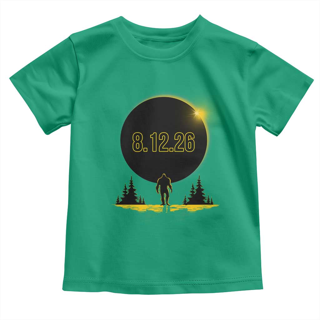 Bigfoot August 12 2026 Total Solar Eclipse Toddler T Shirt Totality Sasquatch Cryptid Stargazer Memorabilia