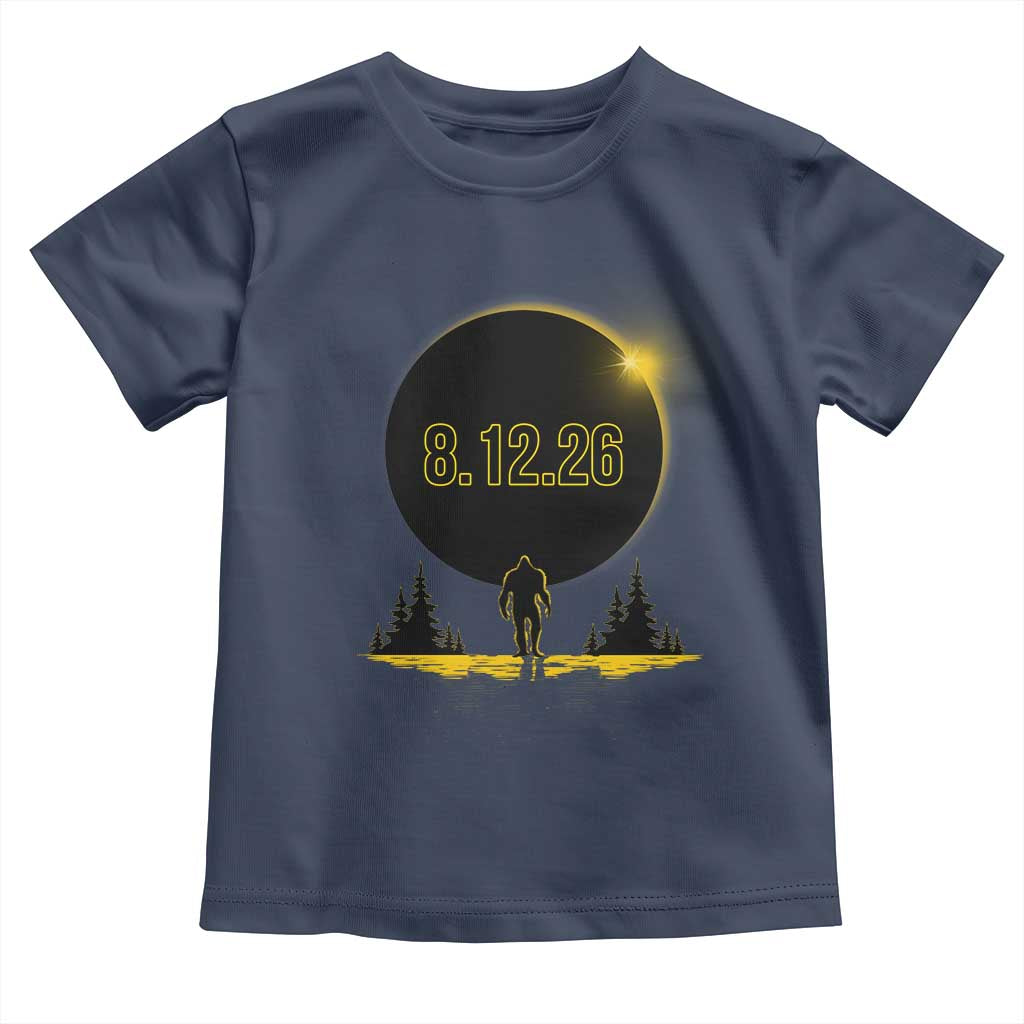 Bigfoot August 12 2026 Total Solar Eclipse Toddler T Shirt Totality Sasquatch Cryptid Stargazer Memorabilia