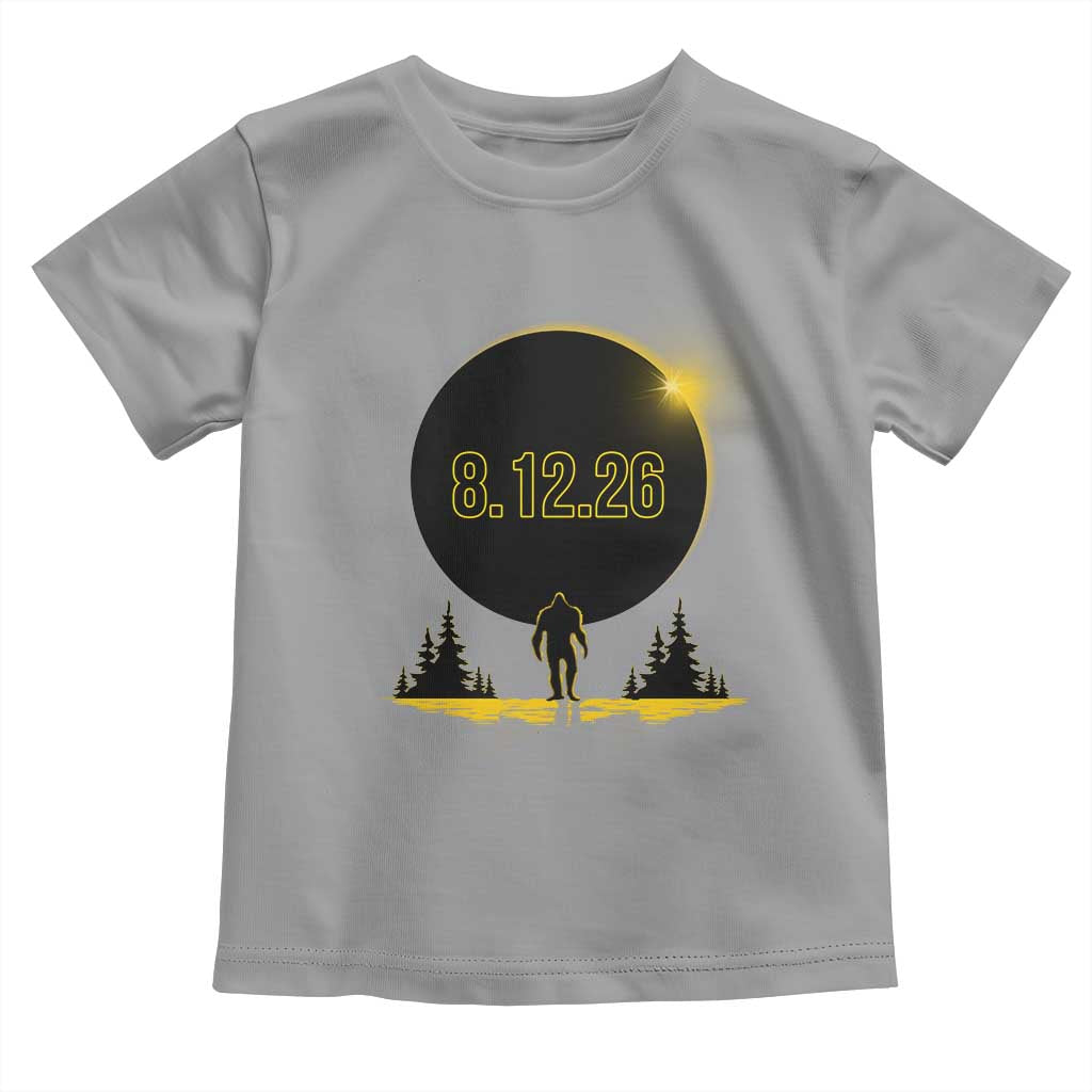 Bigfoot August 12 2026 Total Solar Eclipse Toddler T Shirt Totality Sasquatch Cryptid Stargazer Memorabilia