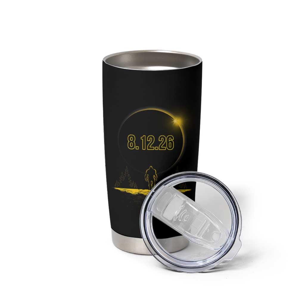 Bigfoot August 12 2026 Total Solar Eclipse Tumbler Cup Totality Sasquatch Cryptid Stargazer Memorabilia