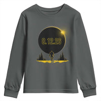 Bigfoot August 12 2026 Total Solar Eclipse Youth Sweatshirt Totality Sasquatch Cryptid Stargazer Memorabilia