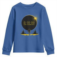 Bigfoot August 12 2026 Total Solar Eclipse Youth Sweatshirt Totality Sasquatch Cryptid Stargazer Memorabilia