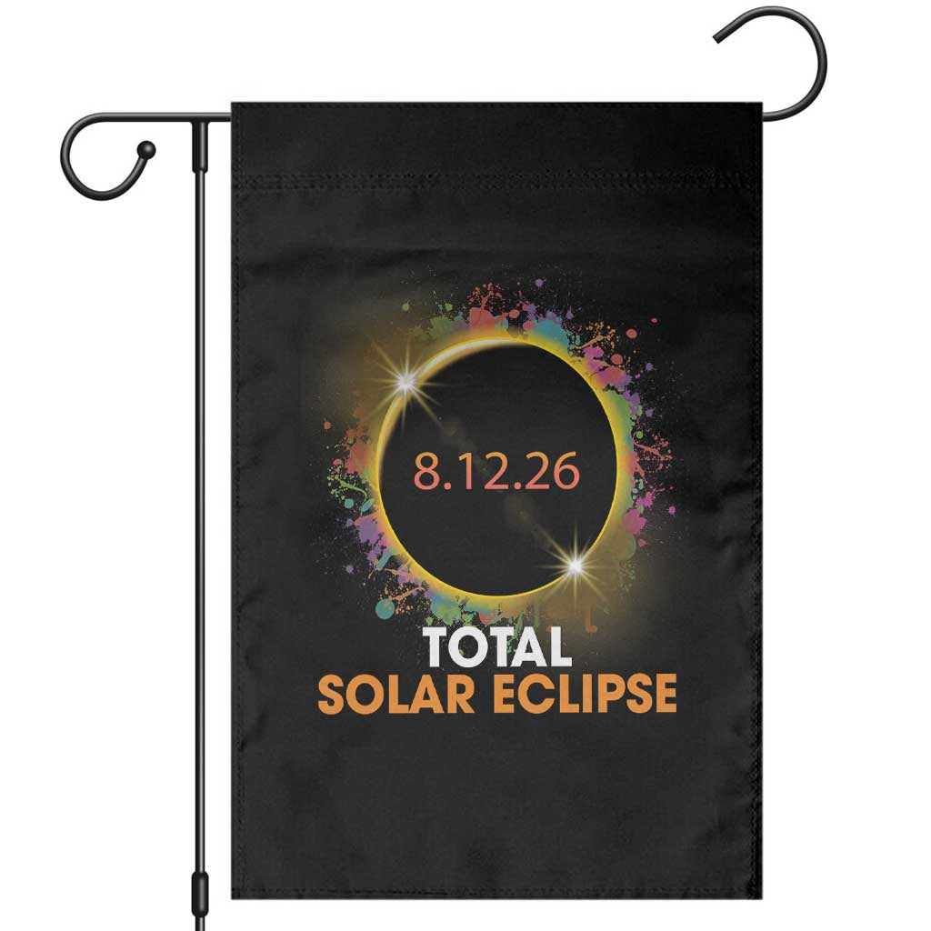 Colorful Paint Splatter 2026 Total Solar Eclipse Totality Astronomy Garden Flag