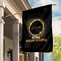 Colorful Paint Splatter 2026 Total Solar Eclipse Totality Astronomy Garden Flag