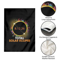 Colorful Paint Splatter 2026 Total Solar Eclipse Totality Astronomy Garden Flag