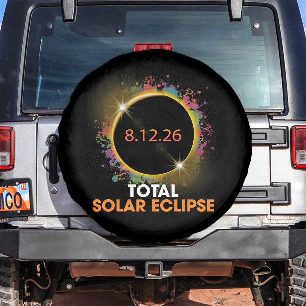 Colorful Paint Splatter 2026 Total Solar Eclipse Totality Astronomy Spare Tire Cover