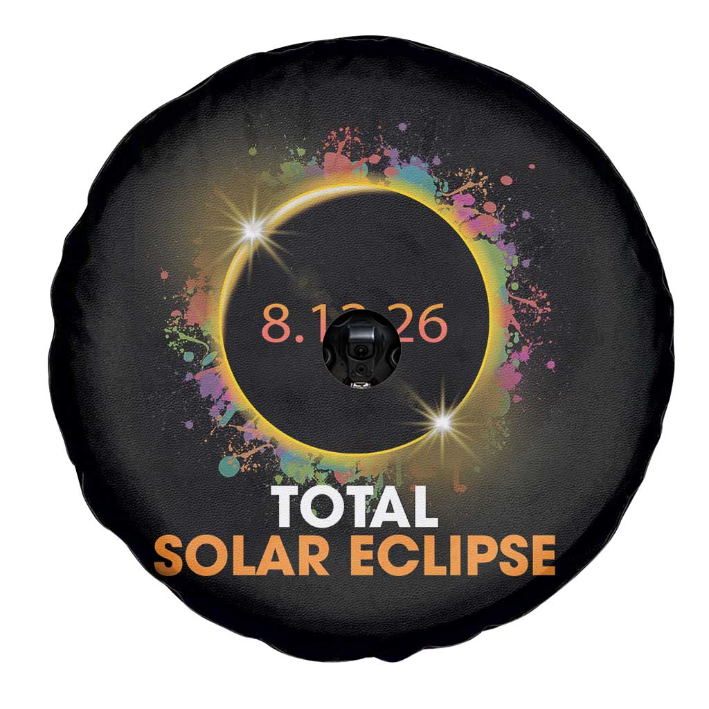 Colorful Paint Splatter 2026 Total Solar Eclipse Totality Astronomy Spare Tire Cover