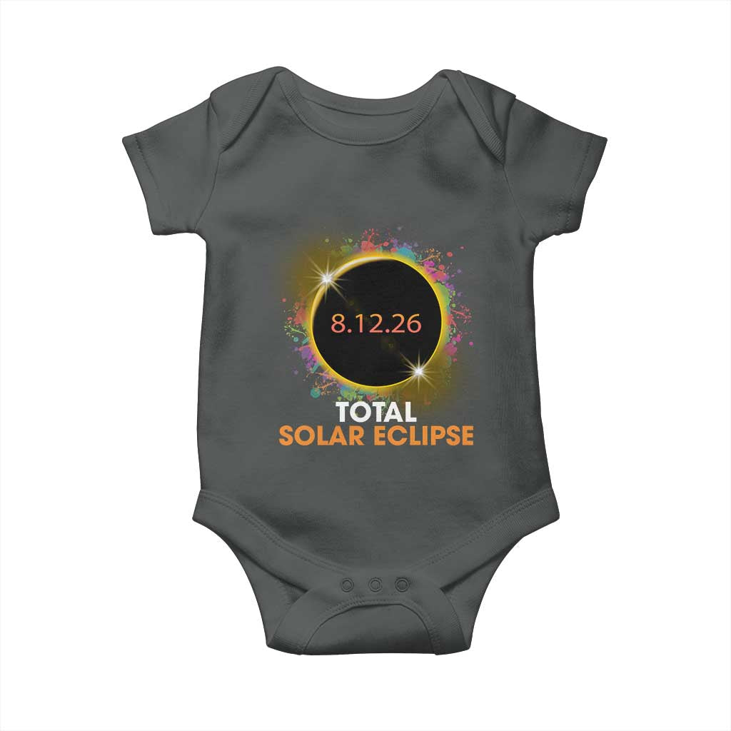 Colorful Paint Splatter 2026 Total Solar Eclipse Totality Astronomy Baby Onesie