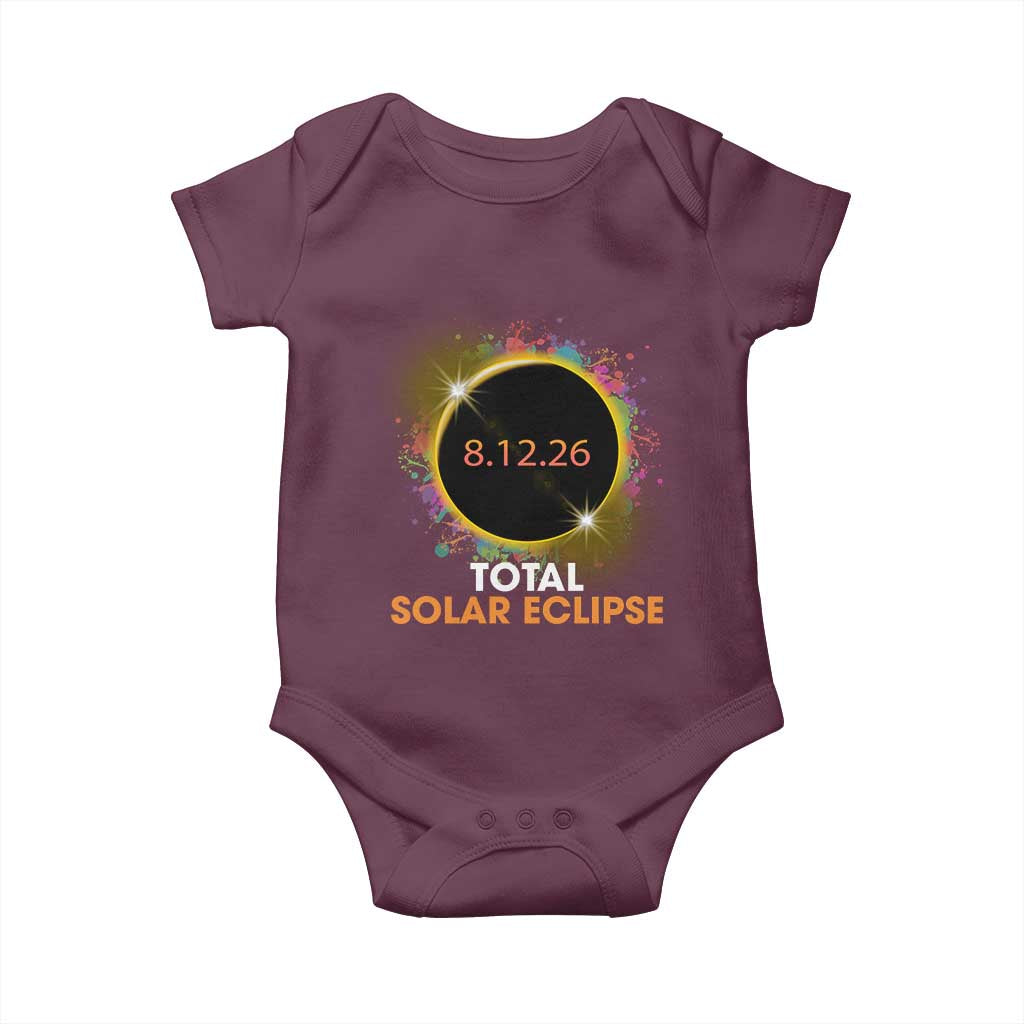 Colorful Paint Splatter 2026 Total Solar Eclipse Totality Astronomy Baby Onesie