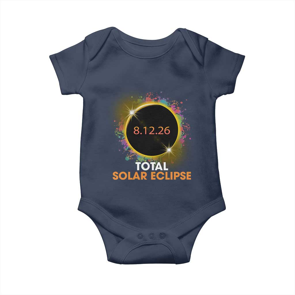 Colorful Paint Splatter 2026 Total Solar Eclipse Totality Astronomy Baby Onesie