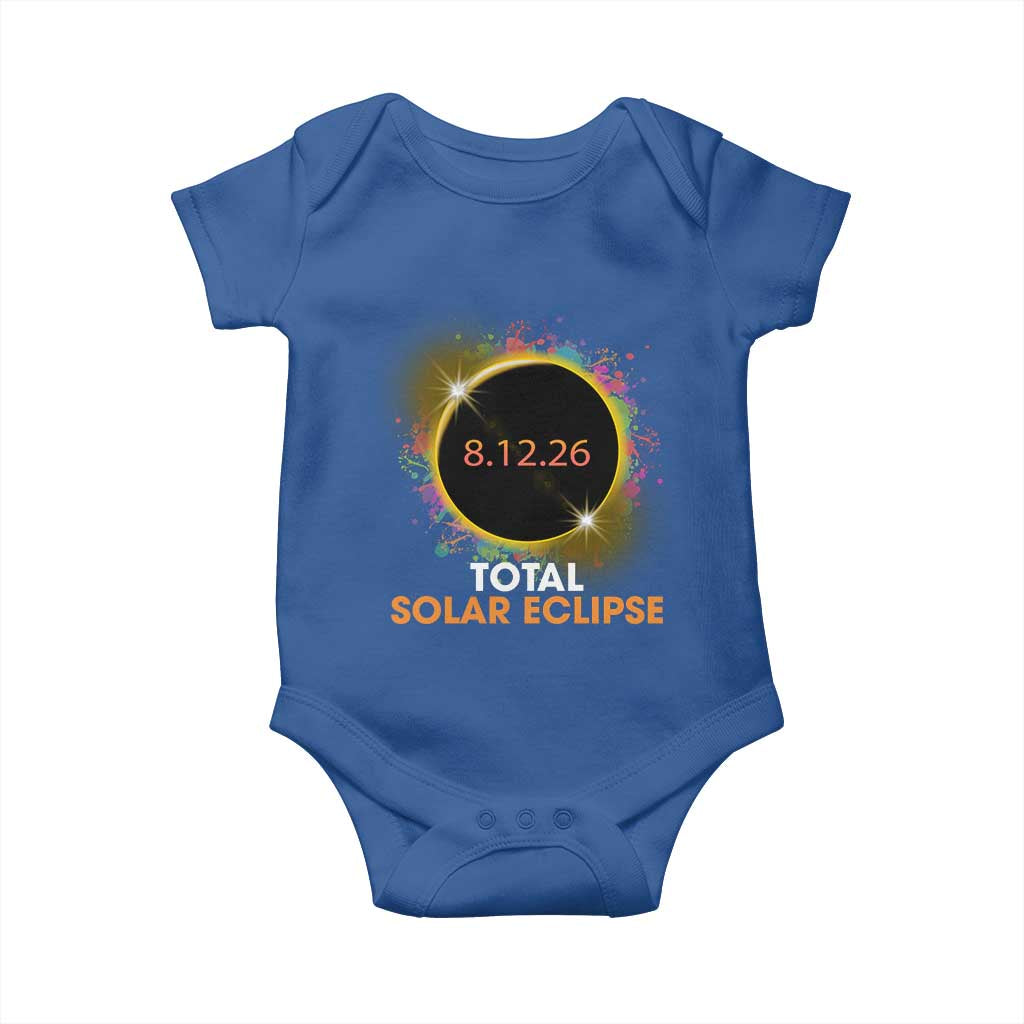 Colorful Paint Splatter 2026 Total Solar Eclipse Totality Astronomy Baby Onesie