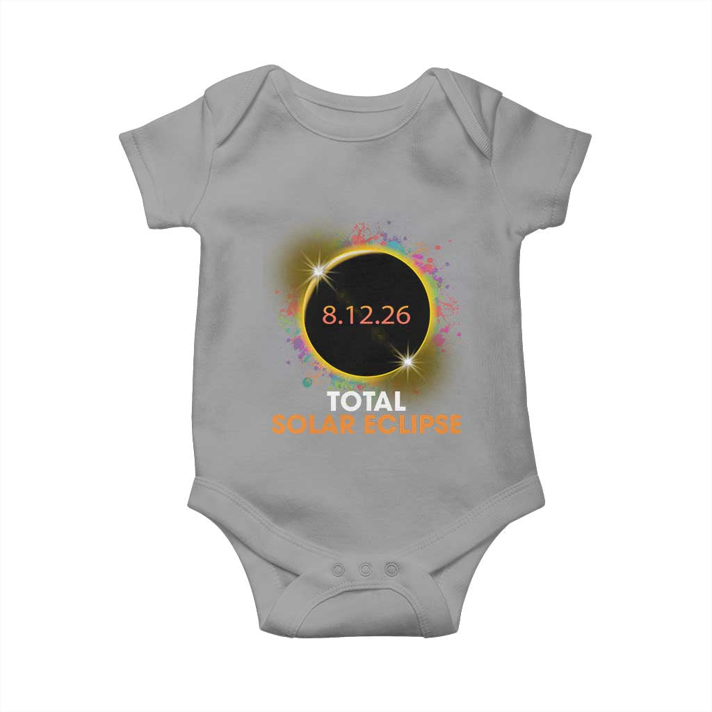 Colorful Paint Splatter 2026 Total Solar Eclipse Totality Astronomy Baby Onesie