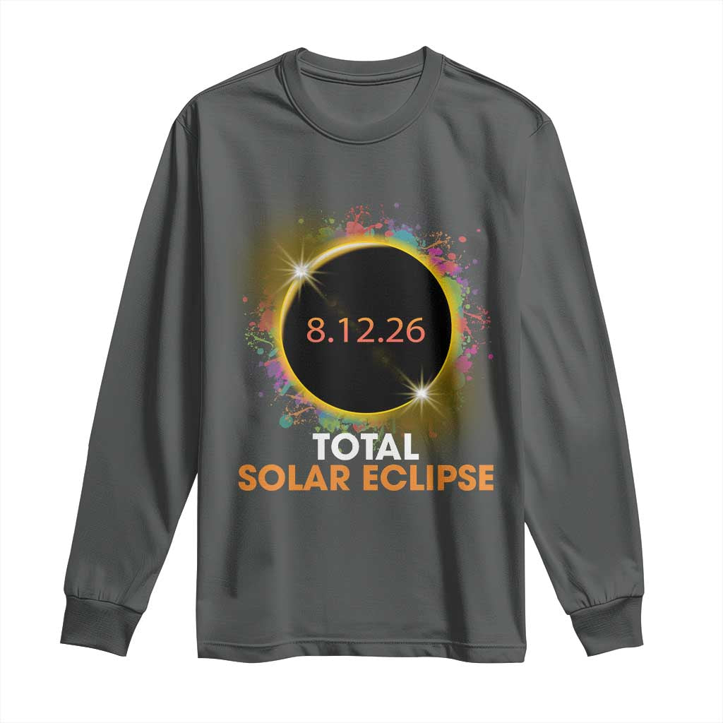 Colorful Paint Splatter 2026 Total Solar Eclipse Totality Astronomy Long Sleeve Shirt
