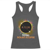 Colorful Paint Splatter 2026 Total Solar Eclipse Totality Astronomy Racerback Tank Top