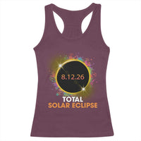 Colorful Paint Splatter 2026 Total Solar Eclipse Totality Astronomy Racerback Tank Top
