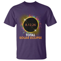 Colorful Paint Splatter 2026 Total Solar Eclipse Totality Astronomy T Shirt